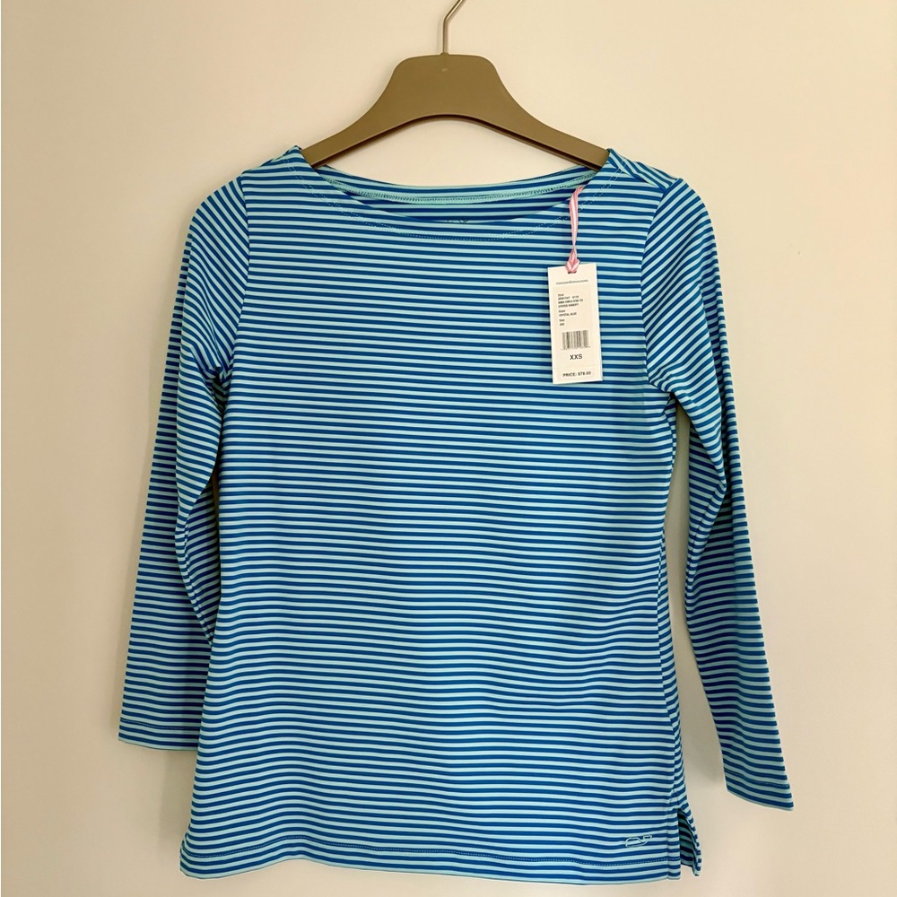 Vineyard Vines Blue Fitted 3/4 Sleeve T-Shirt